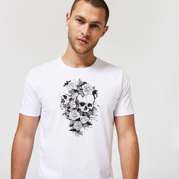 Skull T-Shirt, White, hi-res